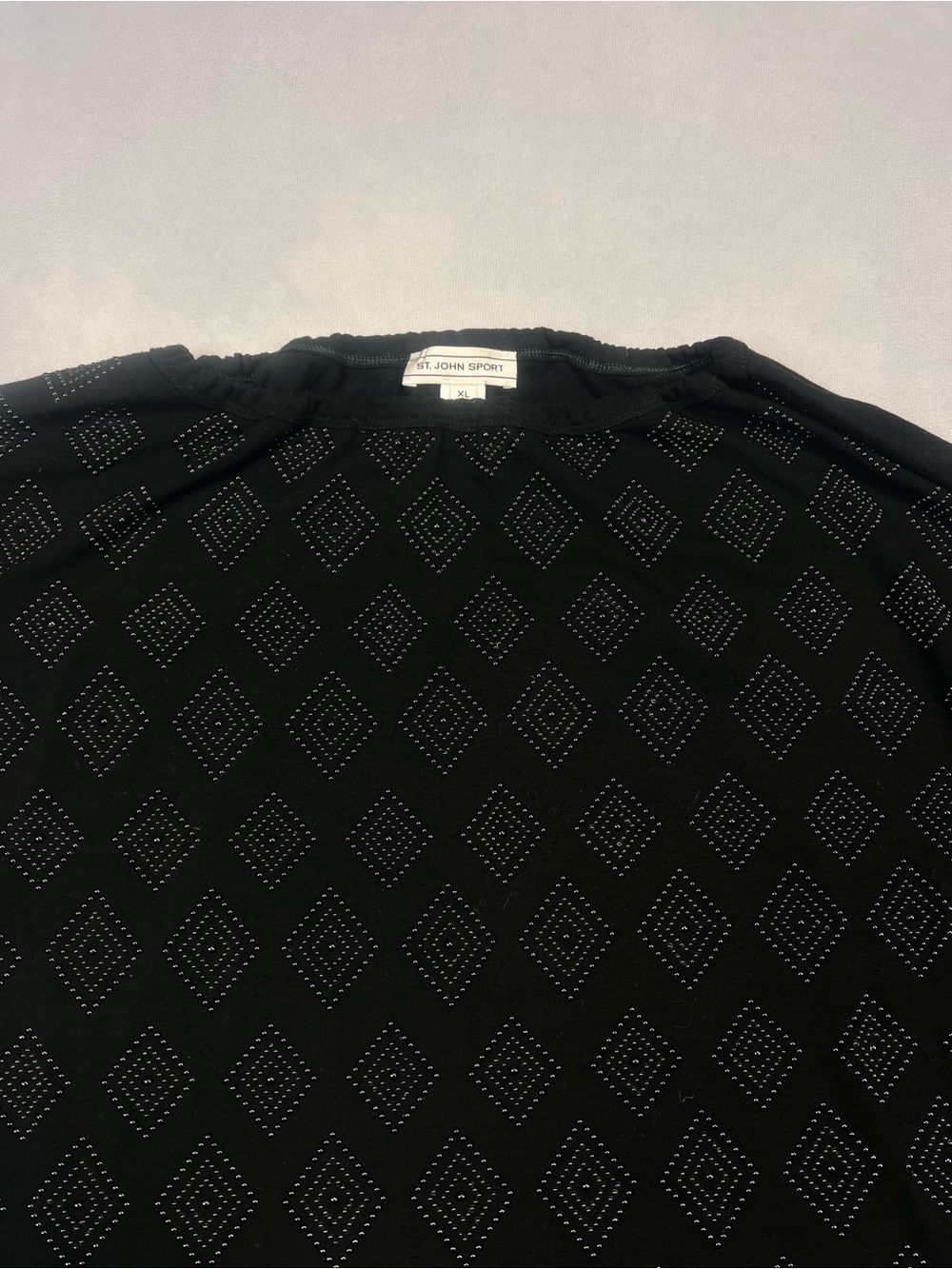 St. John Black Diamond-Embellished Women's Top